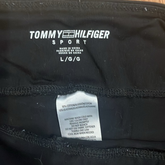 ❤️ 6 for 20 ❤️ Tommy Hilfiger Black Logo Biker Shorts Womens sz L - Picture 2 of 4